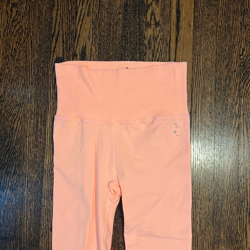 NWOT Free People Good Karma Orange Leggings - Picture 3 of 5